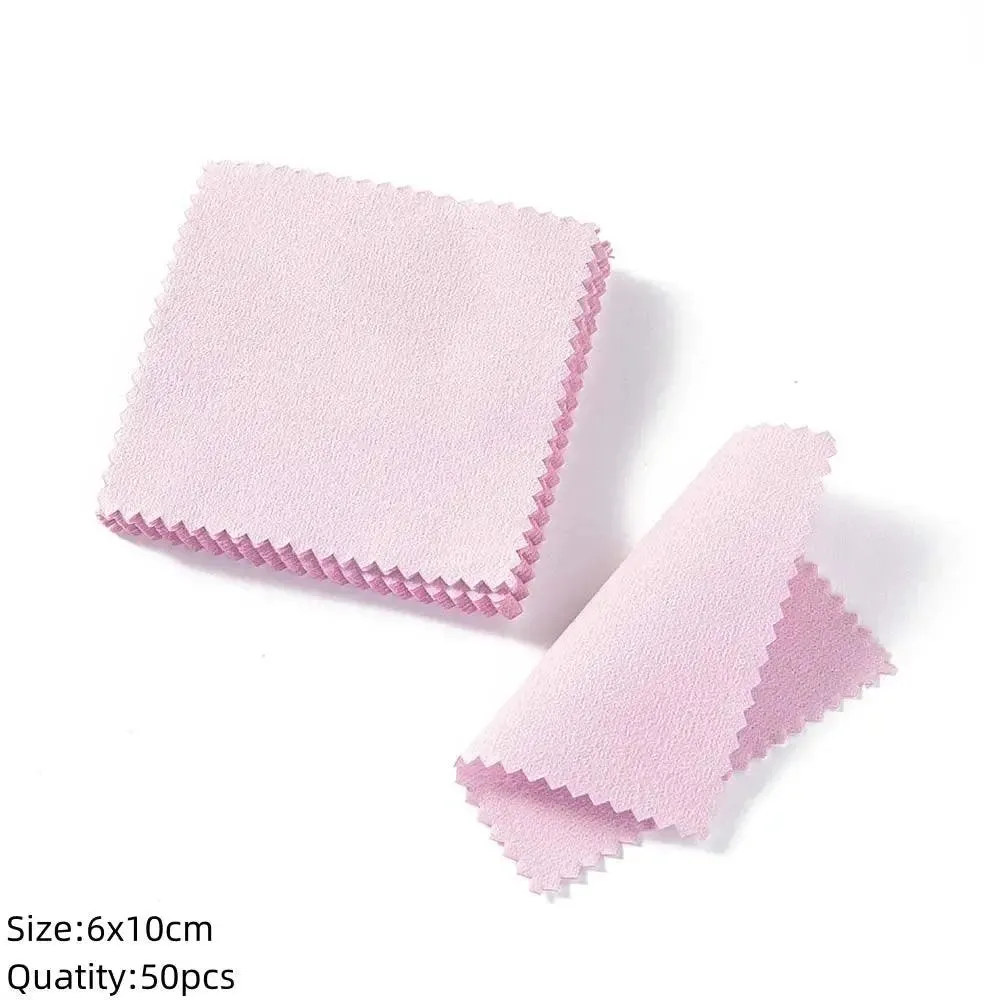 10/50Pcs Polishing Cloth Silver Sided Cleaning Polishing Cloth Soft Clean Wipe Wiping Ring Necklaces Jewelry Clean Tool Supplies