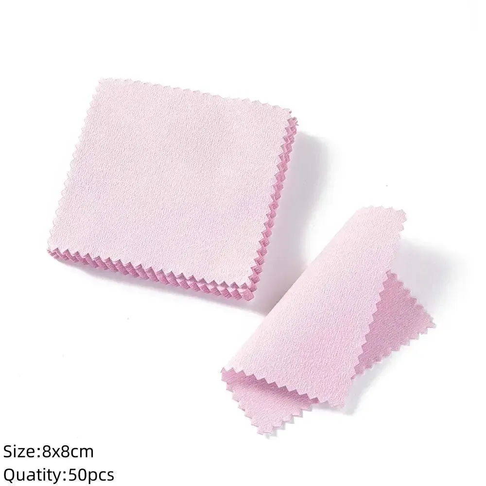 10/50Pcs Polishing Cloth Silver Sided Cleaning Polishing Cloth Soft Clean Wipe Wiping Ring Necklaces Jewelry Clean Tool Supplies