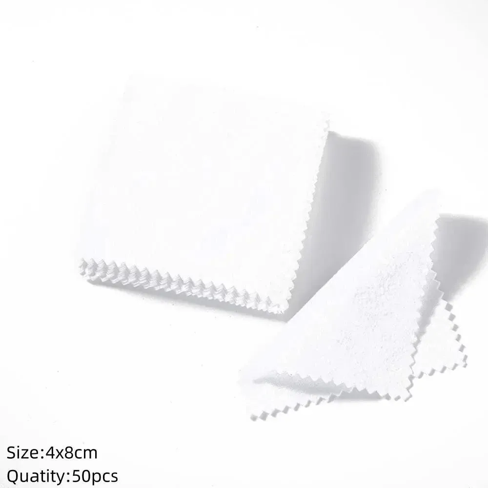 10/50Pcs Polishing Cloth Silver Sided Cleaning Polishing Cloth Soft Clean Wipe Wiping Ring Necklaces Jewelry Clean Tool Supplies