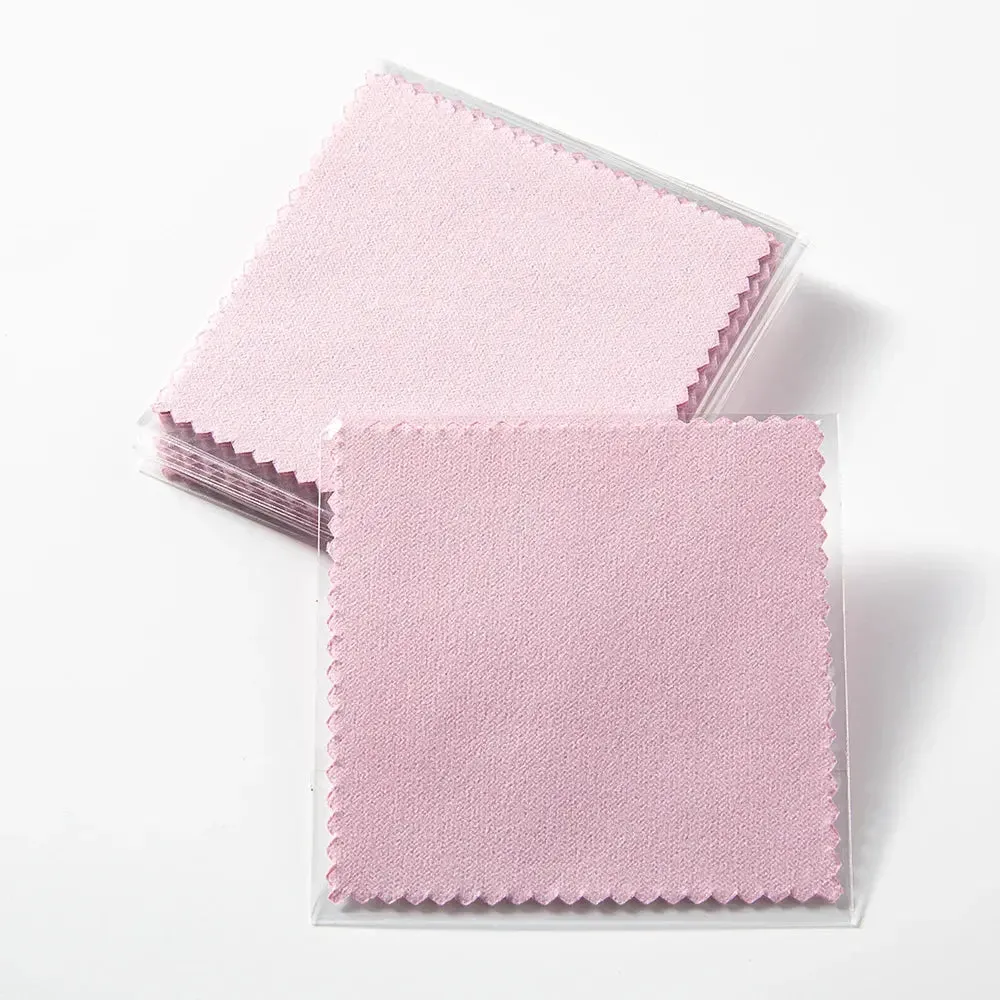 10/50Pcs Polishing Cloth Silver Sided Cleaning Polishing Cloth Soft Clean Wipe Wiping Ring Necklaces Jewelry Clean Tool Supplies