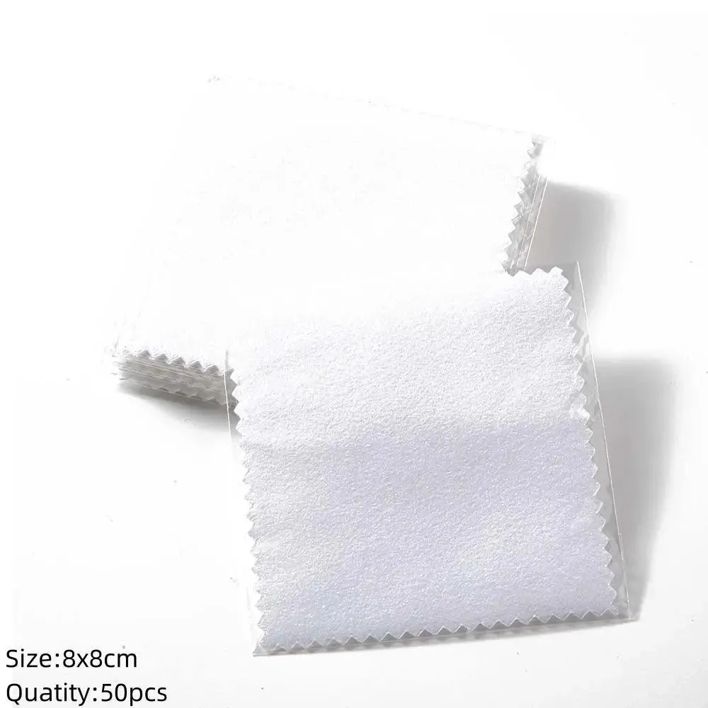 10/50Pcs Polishing Cloth Silver Sided Cleaning Polishing Cloth Soft Clean Wipe Wiping Ring Necklaces Jewelry Clean Tool Supplies
