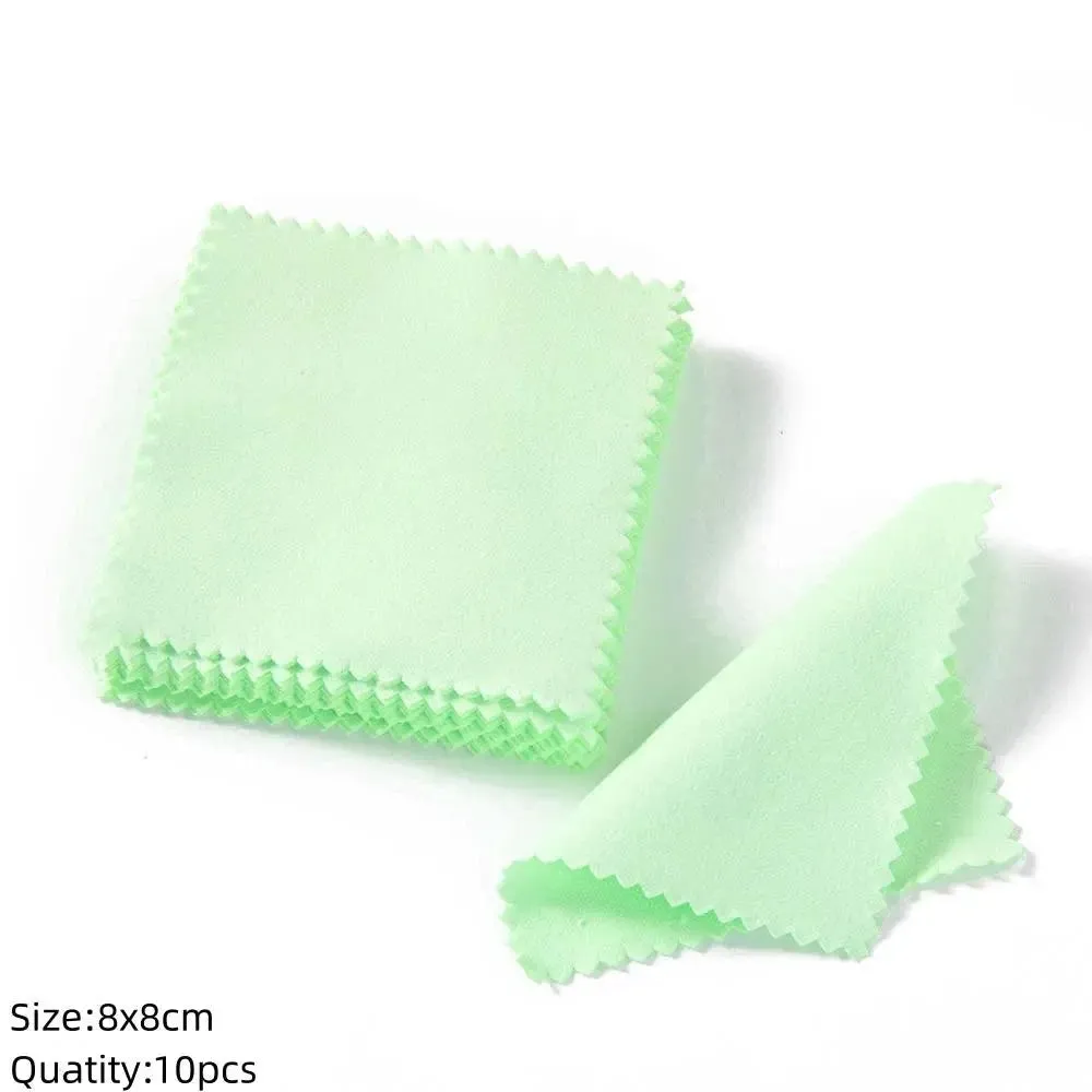 10/50Pcs Polishing Cloth Silver Sided Cleaning Polishing Cloth Soft Clean Wipe Wiping Ring Necklaces Jewelry Clean Tool Supplies