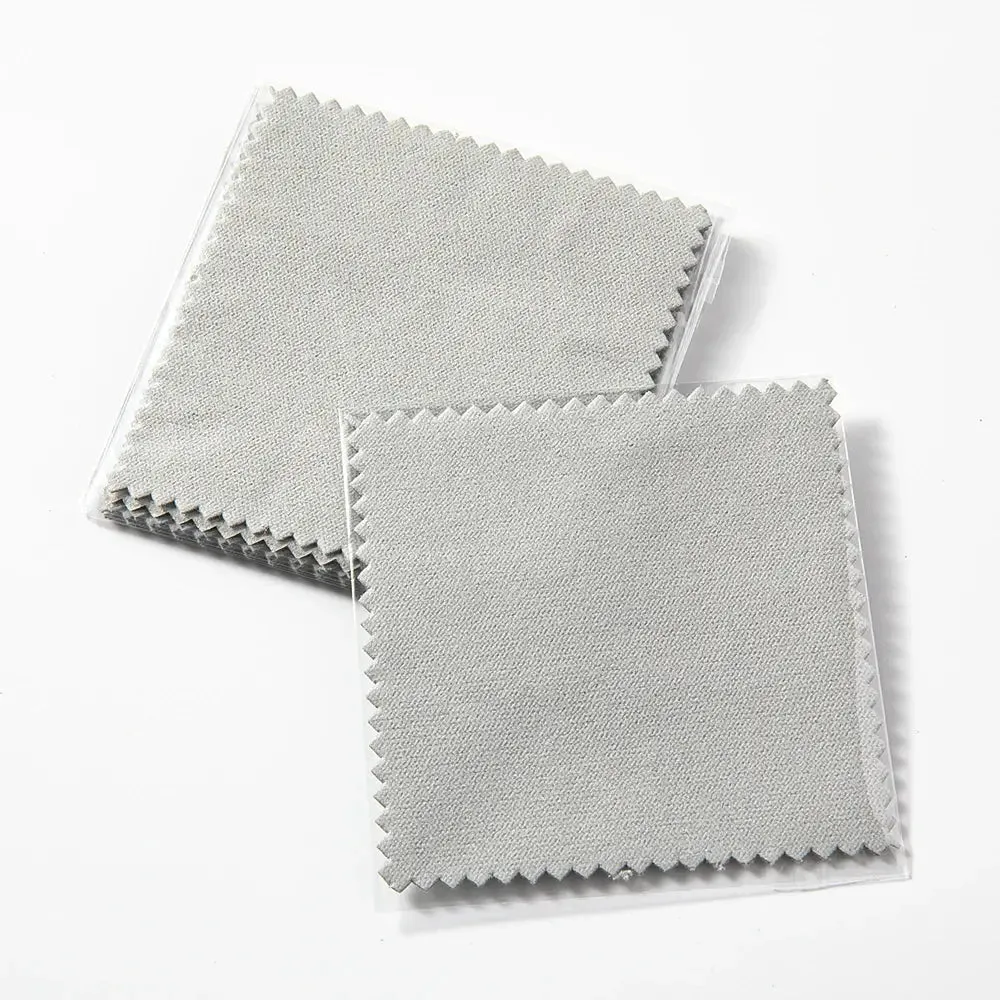 10/50Pcs Polishing Cloth Silver Sided Cleaning Polishing Cloth Soft Clean Wipe Wiping Ring Necklaces Jewelry Clean Tool Supplies