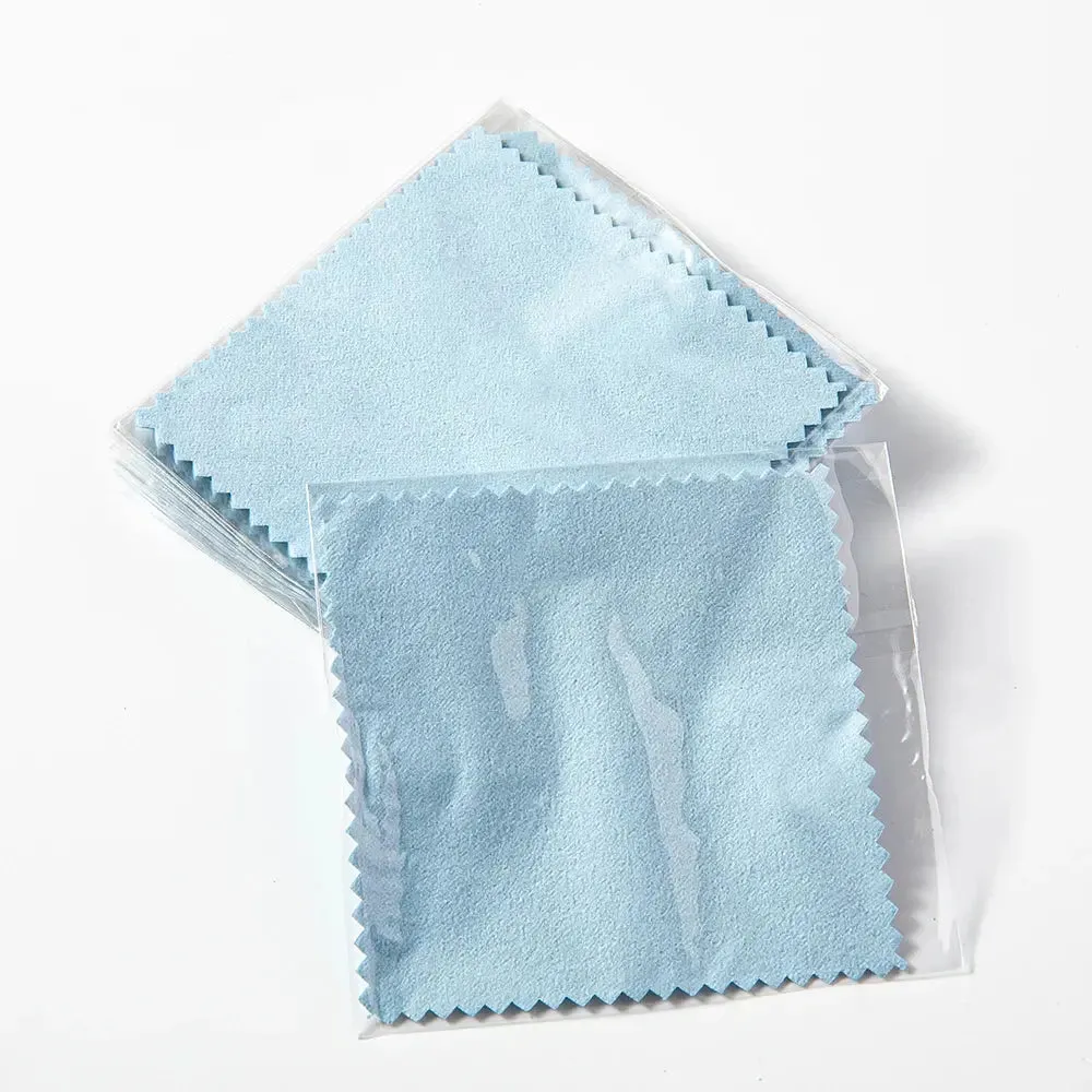 10/50Pcs Polishing Cloth Silver Sided Cleaning Polishing Cloth Soft Clean Wipe Wiping Ring Necklaces Jewelry Clean Tool Supplies