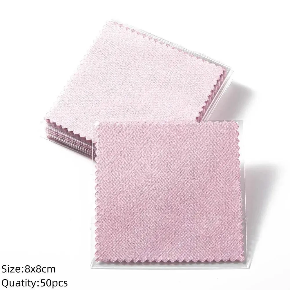 10/50Pcs Polishing Cloth Silver Sided Cleaning Polishing Cloth Soft Clean Wipe Wiping Ring Necklaces Jewelry Clean Tool Supplies