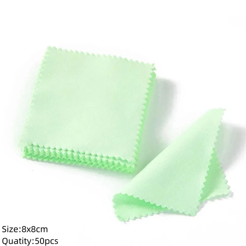 10/50Pcs Polishing Cloth Silver Sided Cleaning Polishing Cloth Soft Clean Wipe Wiping Ring Necklaces Jewelry Clean Tool Supplies