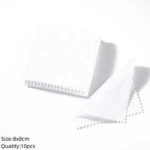10/50Pcs Polishing Cloth Silver Sided Cleaning Polishing Cloth Soft Clean Wipe Wiping Ring Necklaces Jewelry Clean Tool Supplies