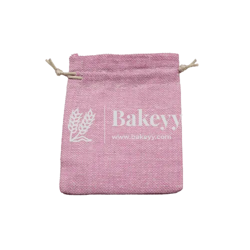 10x14 CM | Baby Pink Jute Potli Bag | Gift Return Gifts Bags | Drawstring Bags