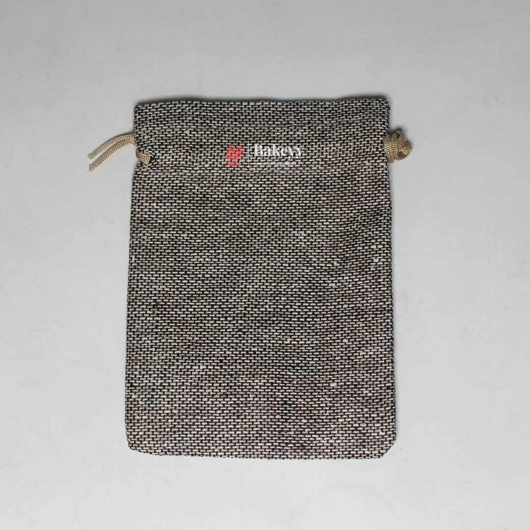 10x14 CM | Grey Jute Potli Bag | Gift Return Gifts Bags | Drawstring Bags | Pack of 10