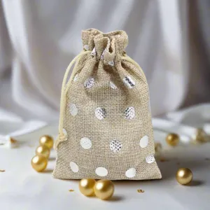 10x14 CM | Original  Printed | Printed Potli Jute Bag | Gift Return Gifts Bags |  Drawstring Bags | Pack Of 10