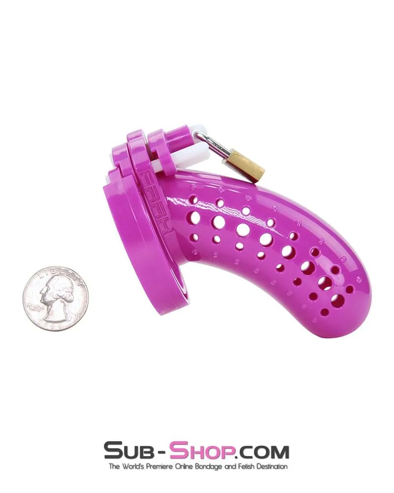 1603AR      The Stockade Purple Cage Male Chastity Device