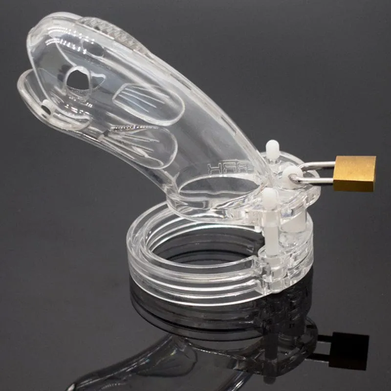 1652AR      Erotic Tease Locking Clear Cock Caging Device - LAST CHANCE - Final Closeout!