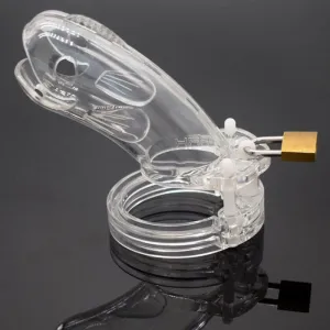 1652AR      Erotic Tease Locking Clear Cock Caging Device - LAST CHANCE - Final Closeout!
