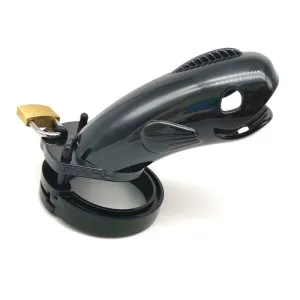 1654AR      Erotic Tease Locking Black Cock Caging Device - LAST CHANCE - Final Closeout!