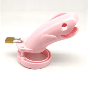 1680AR      Erotic Sissy Tease Locking Pink Cock Caging Device - LAST CHANCE - Final Closeout!