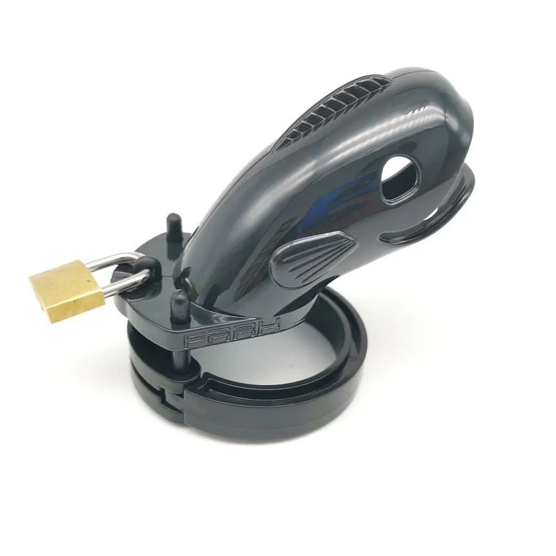 1683AR      Black Locking Male Chastity Cage - LAST CHANCE - Final Closeout!