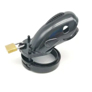1683AR      Black Locking Male Chastity Cage - LAST CHANCE - Final Closeout!