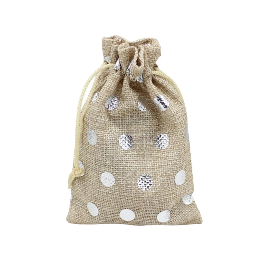 16x20 CM | Original Printed | Printed Potli Jute Bag | Gift Return Gifts Bags |  Drawstring Bags | Pack Of 10
