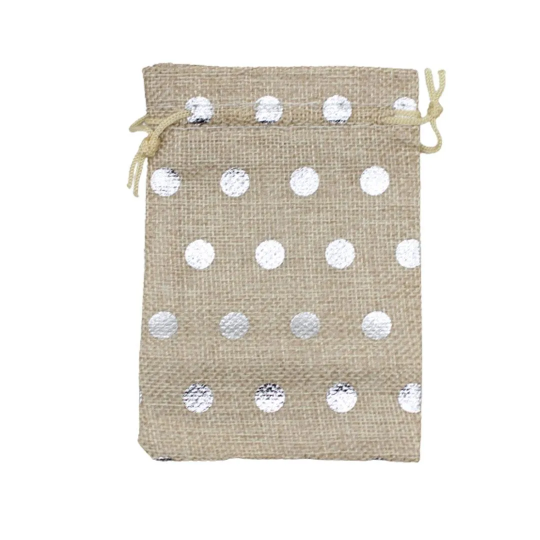 16x20 CM | Original Printed | Printed Potli Jute Bag | Gift Return Gifts Bags |  Drawstring Bags | Pack Of 10