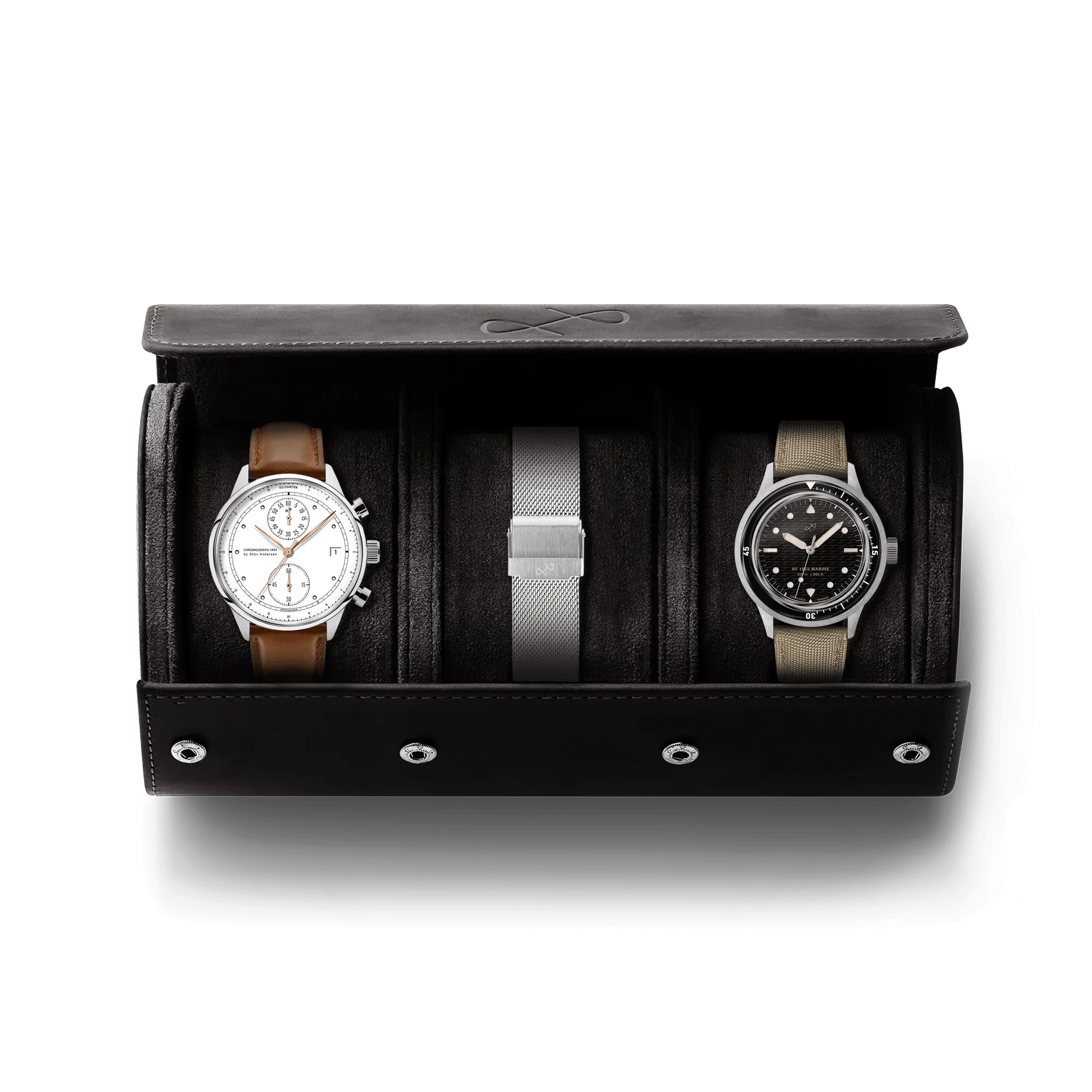 1834/1956 Package - 2 Watches, Watch roll & Mesh band