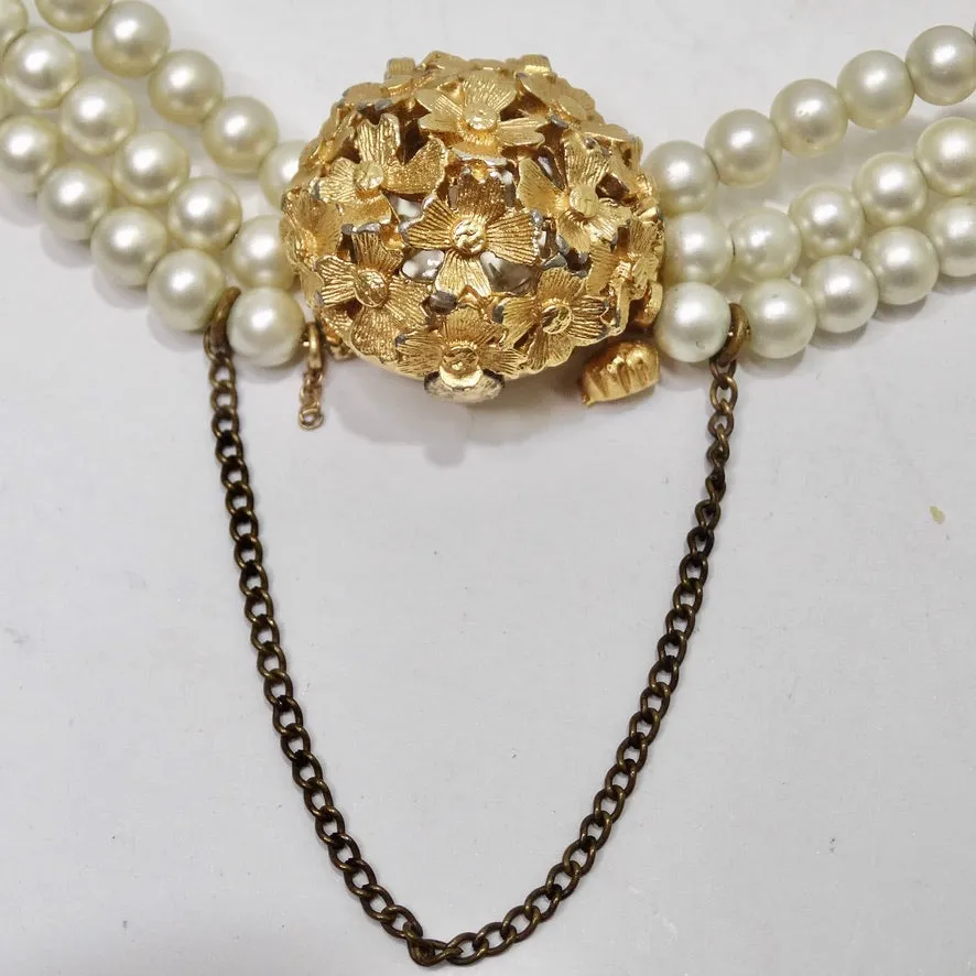18K Gold Plated Pearl Hidden Watch Bracelet