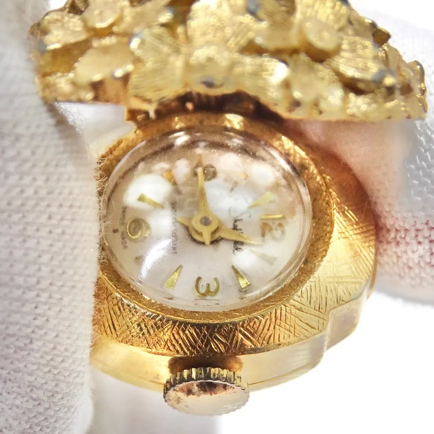 18K Gold Plated Pearl Hidden Watch Bracelet