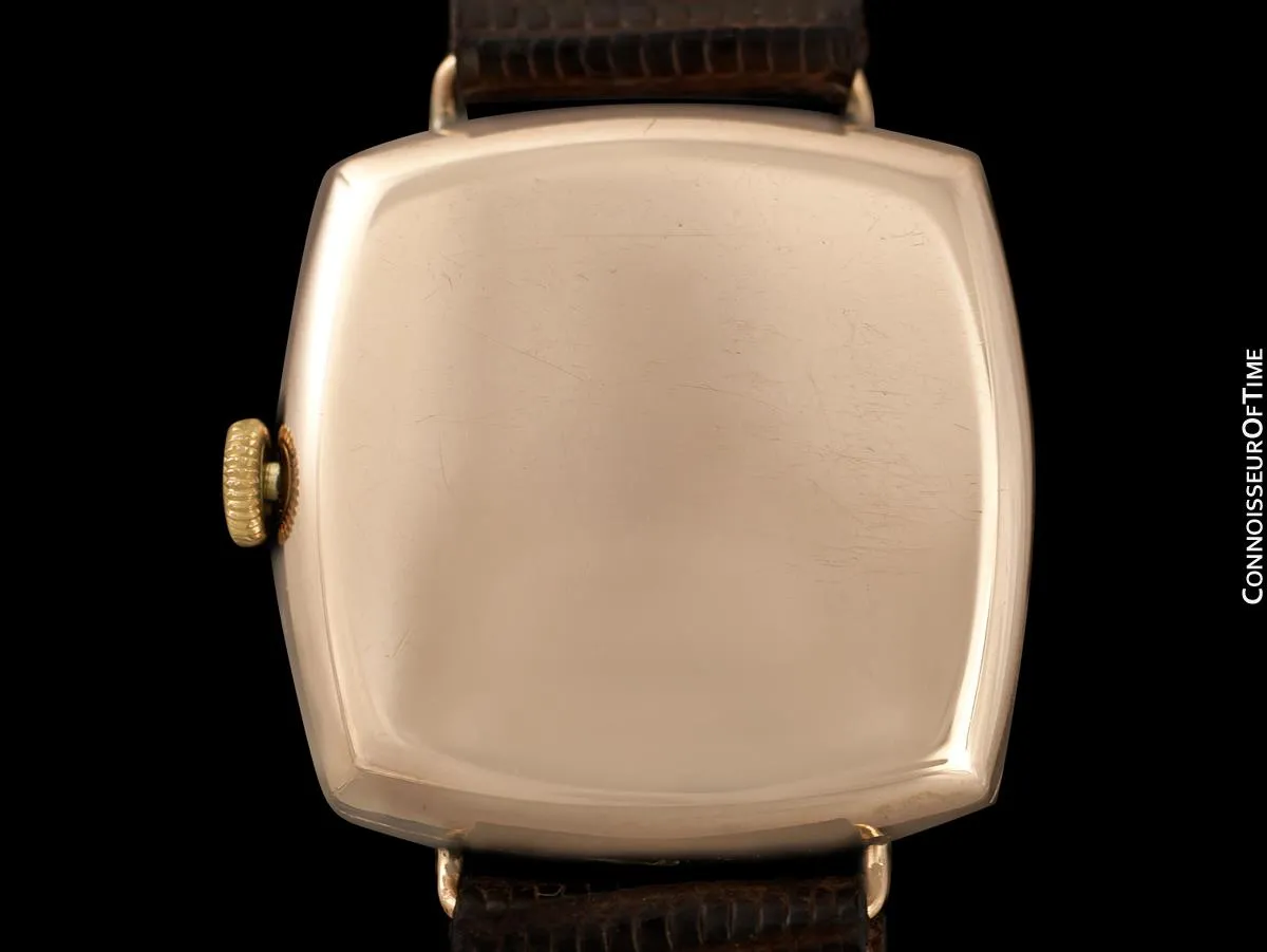 1927 Rolex Art Deco Vintage Mens Officer's Style Watch - 9K Gold