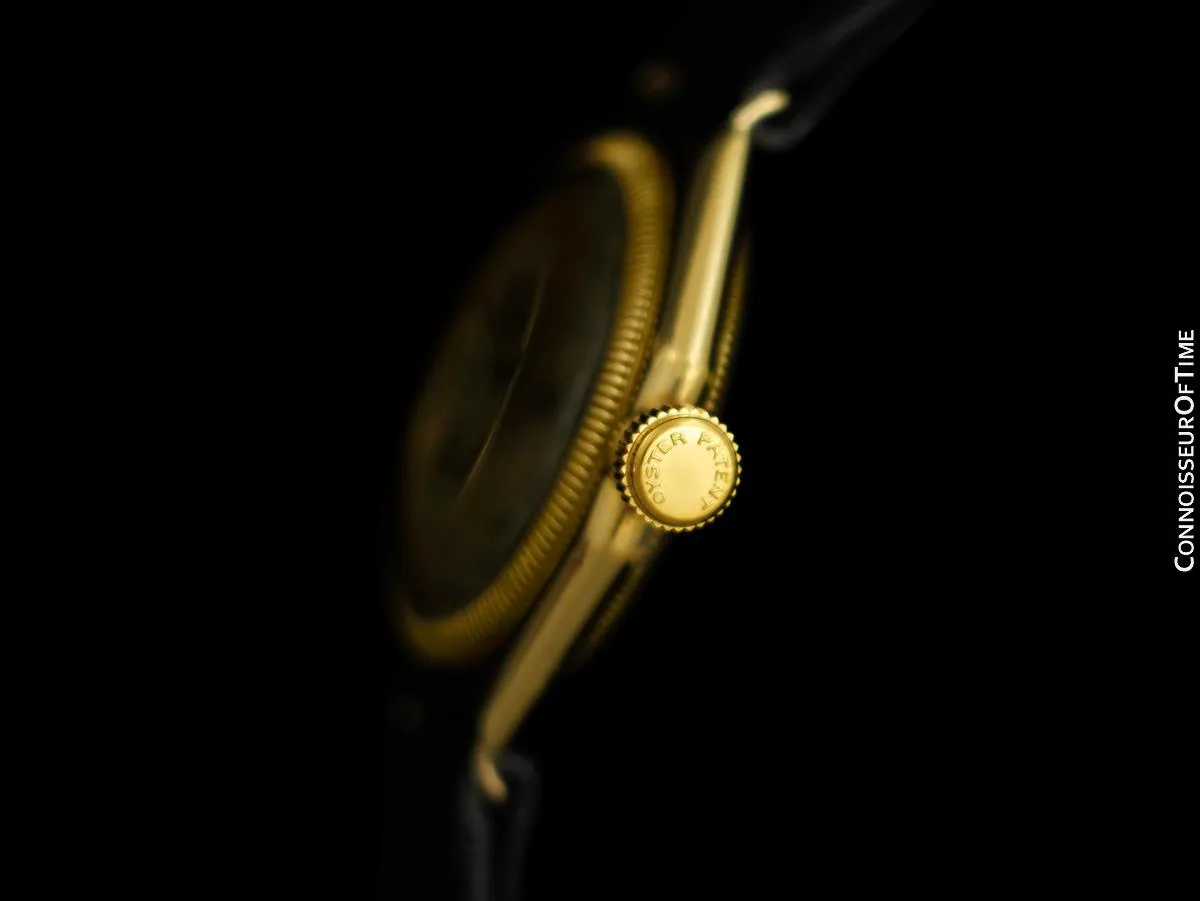 1930 Rolex Oyster Rare Vintage Mens 18K Gold Watch - Very Early Oyster