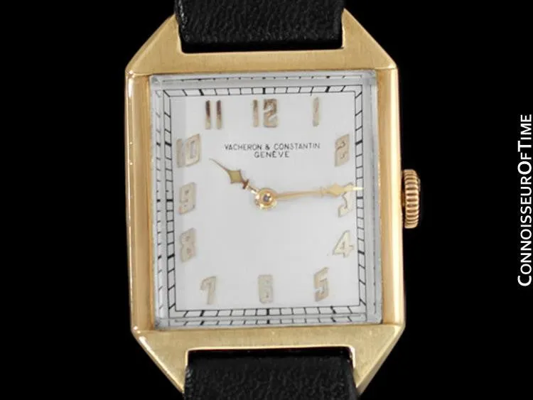 1930's Vacheron & Constantin Vintage Mens Midsize Art Deco Watch - 18K Gold