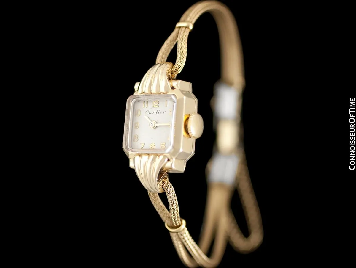 1940's Cartier Vintage Classic Ladies Handwound Watch - 14K Gold
