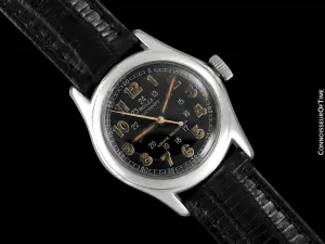 1940's Rolex Oyster Victory Vintage Mens Midsize "Boys" WWII Watch - Sterling Silver
