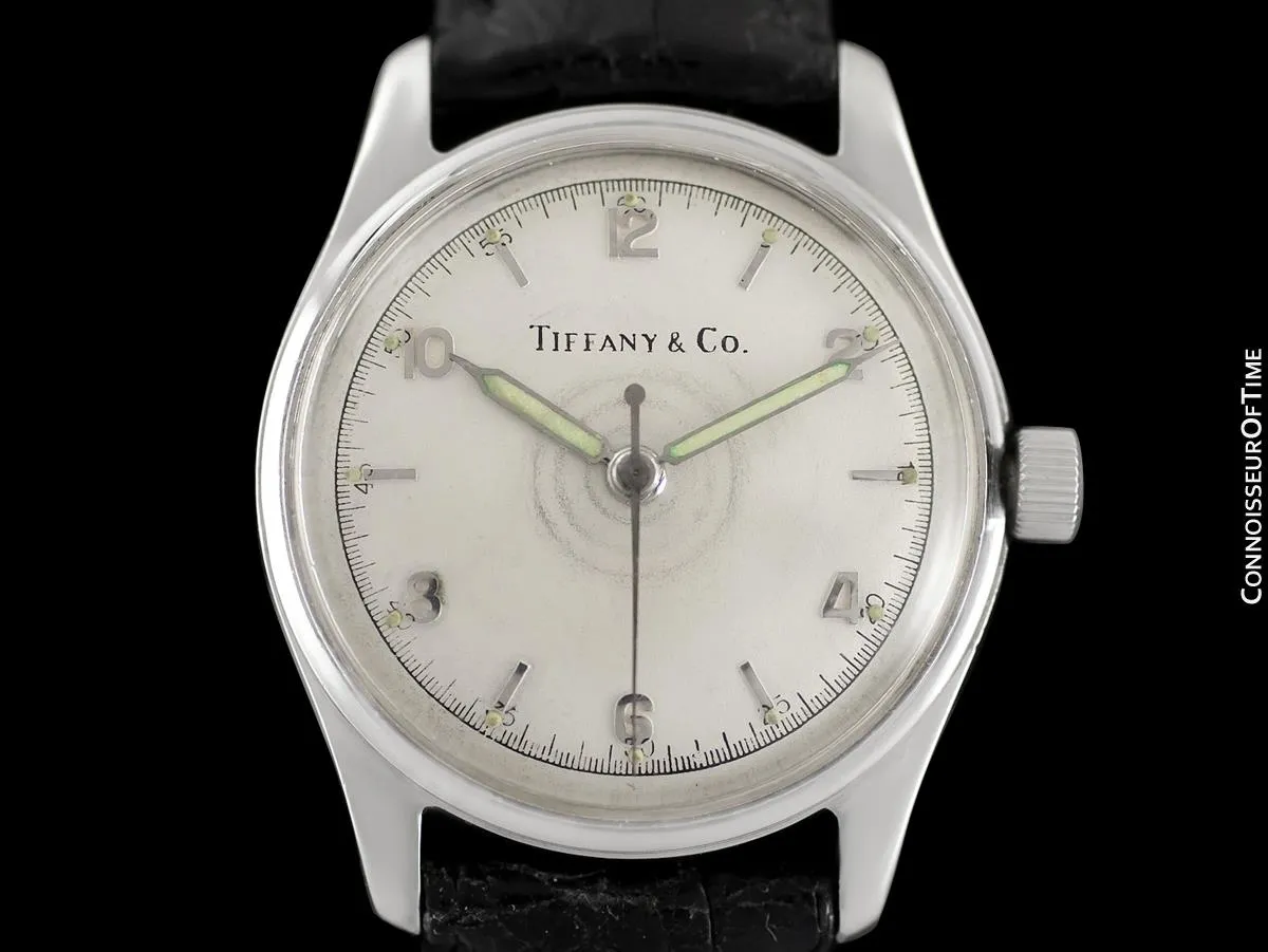 1950's Tiffany & Co. by Cresarrow Classic Vintage Mens Automatic Watch - Stainless Steel