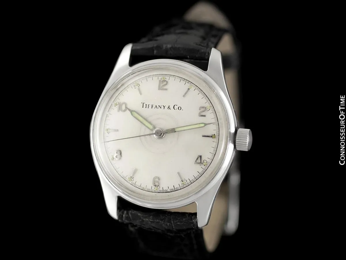 1950's Tiffany & Co. by Cresarrow Classic Vintage Mens Automatic Watch - Stainless Steel