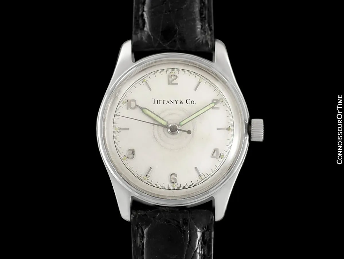 1950's Tiffany & Co. by Cresarrow Classic Vintage Mens Automatic Watch - Stainless Steel