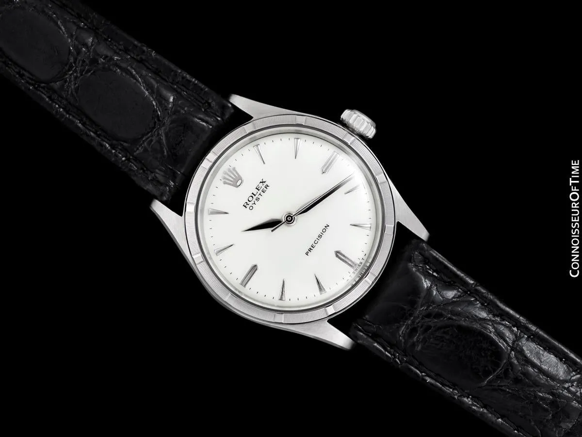 1955 Rolex Oyster Precision Classic Vintage Mens Handwound Watch - Stainless Steel
