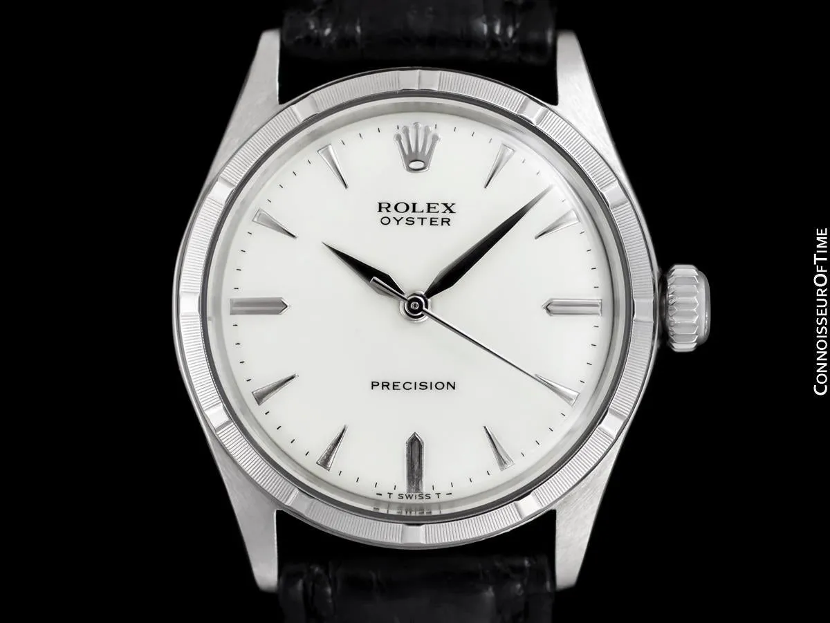 1955 Rolex Oyster Precision Classic Vintage Mens Handwound Watch - Stainless Steel