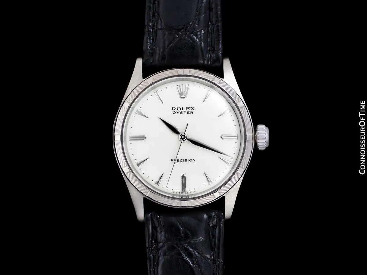 1955 Rolex Oyster Precision Classic Vintage Mens Handwound Watch - Stainless Steel