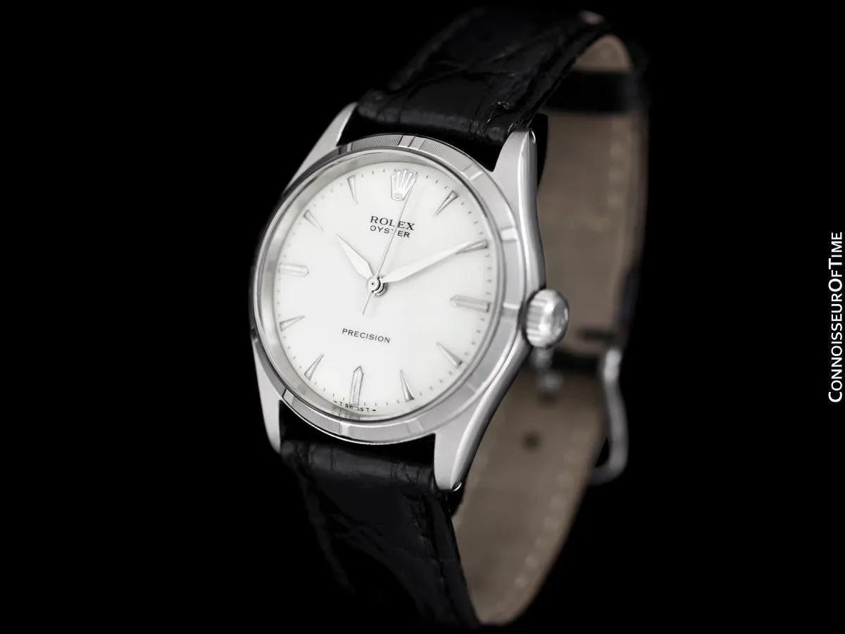 1955 Rolex Oyster Precision Classic Vintage Mens Handwound Watch - Stainless Steel