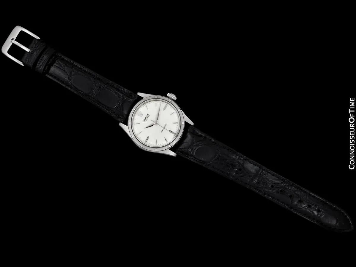 1955 Rolex Oyster Precision Classic Vintage Mens Handwound Watch - Stainless Steel