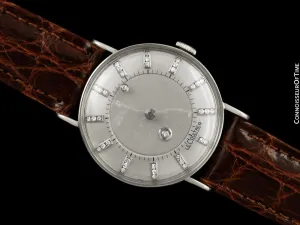 1956 Jaeger-LeCoultre / Vacheron & Constantin Vintage Galaxy Mystery Dial - 14K White Gold & Diamonds