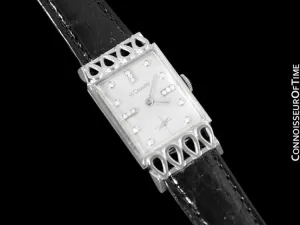 1956 Jaeger-LeCoultre Vintage Mens Watch, 18K White Gold & Diamonds - The Lowell
