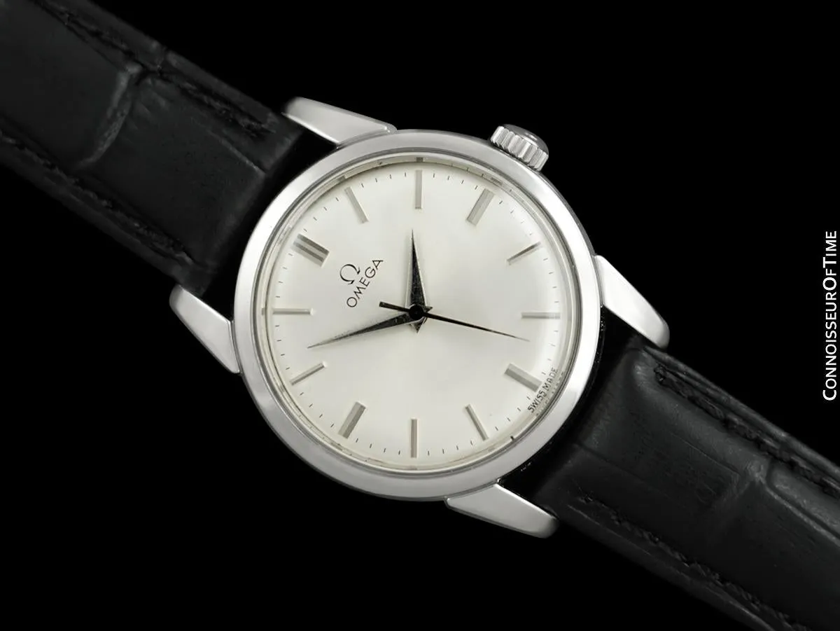 1956 Omega Seamaster Vintage Mens Calatrava Classic Handwound Watch - Stainless Steel