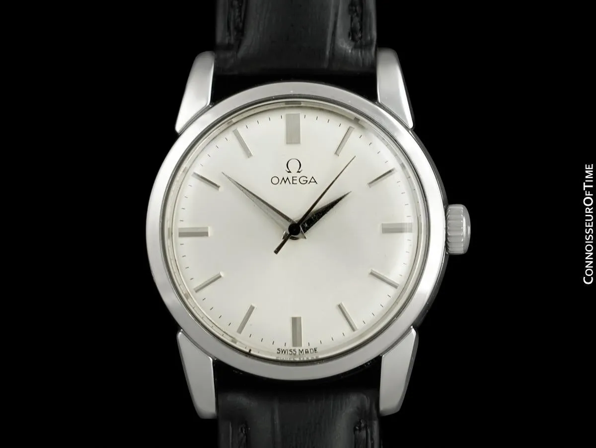 1956 Omega Seamaster Vintage Mens Calatrava Classic Handwound Watch - Stainless Steel