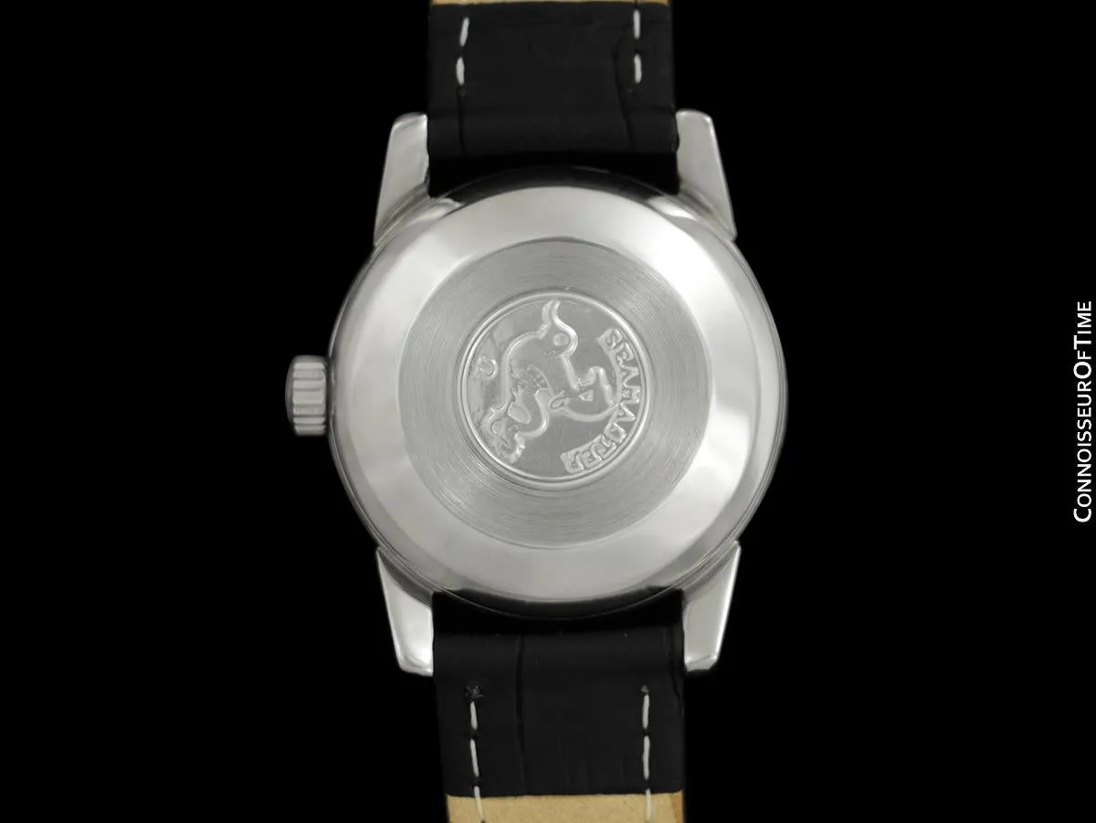 1960 Omega Seamaster Mens Vintage Calatrava Automatic Watch with Crosshair Dial - Stainless Steel