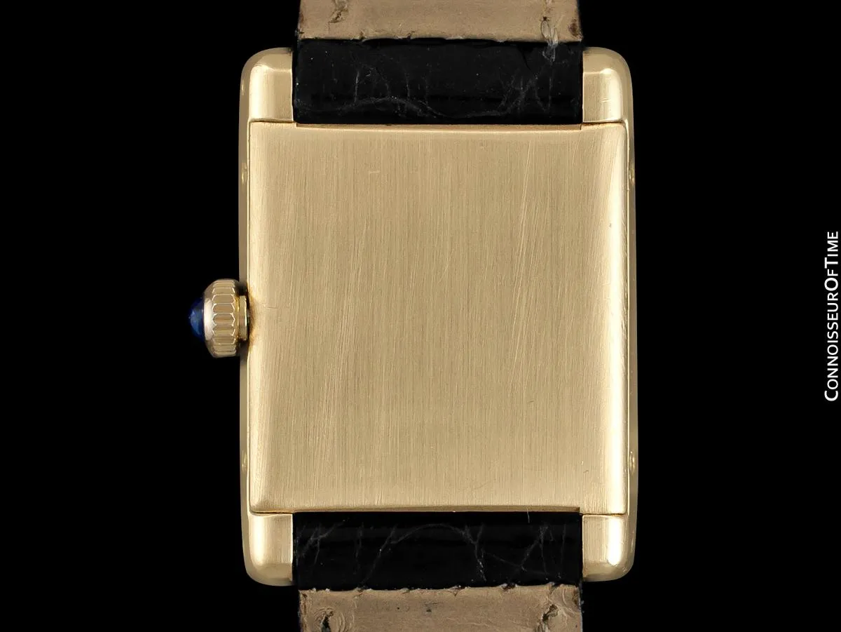 1960's Cartier Vintage Classic Ladies Handwound Tank Louis Watch - Solid 18K Gold