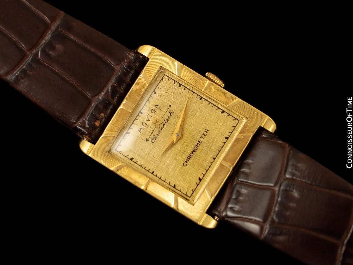 1960's Moviga Marvin Hime Vintage 18K Gold Mens Watch - Owned & Worn by Richard Chambelain