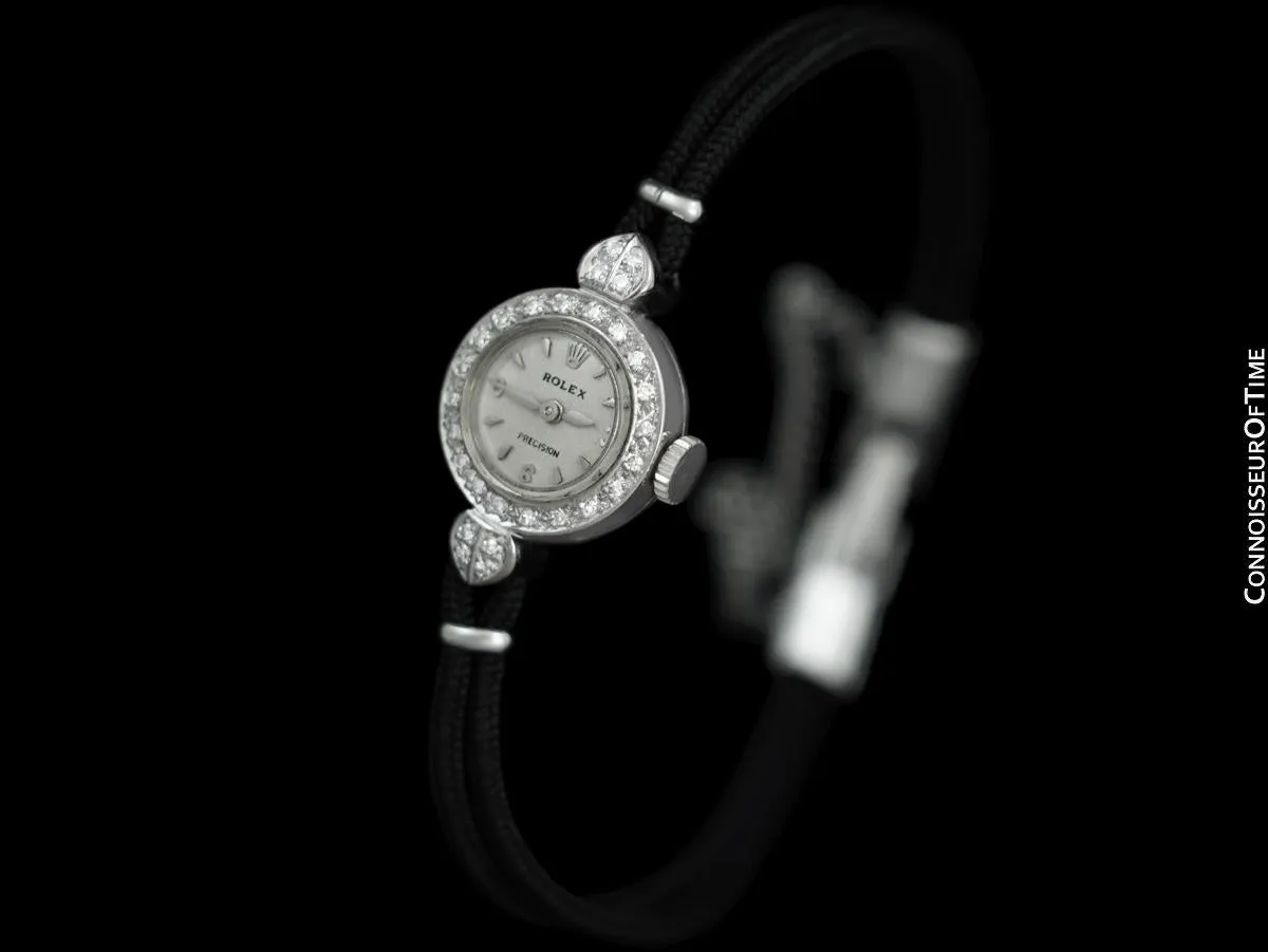 1960's Rolex Vintage Ladies Dress Watch - 18K White Gold & Diamonds