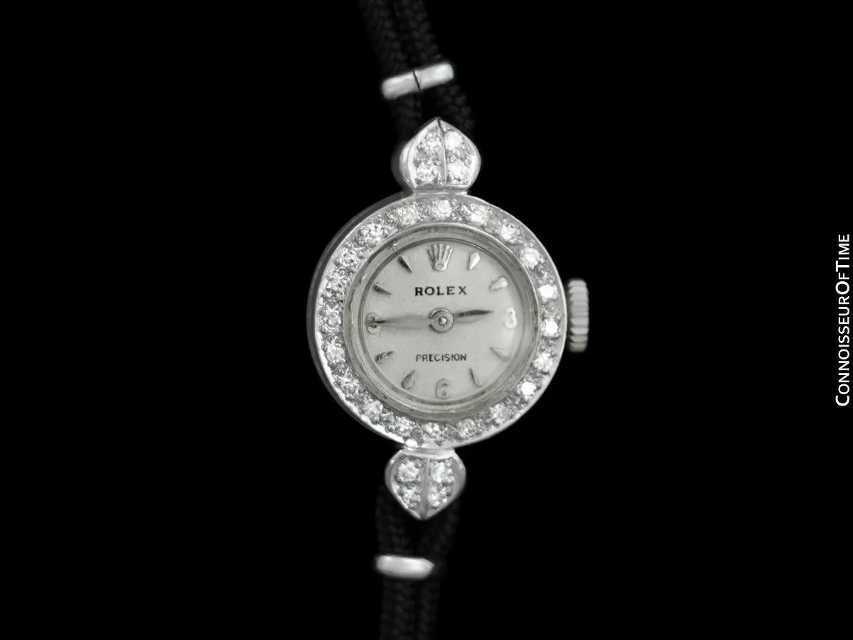 1960's Rolex Vintage Ladies Dress Watch - 18K White Gold & Diamonds