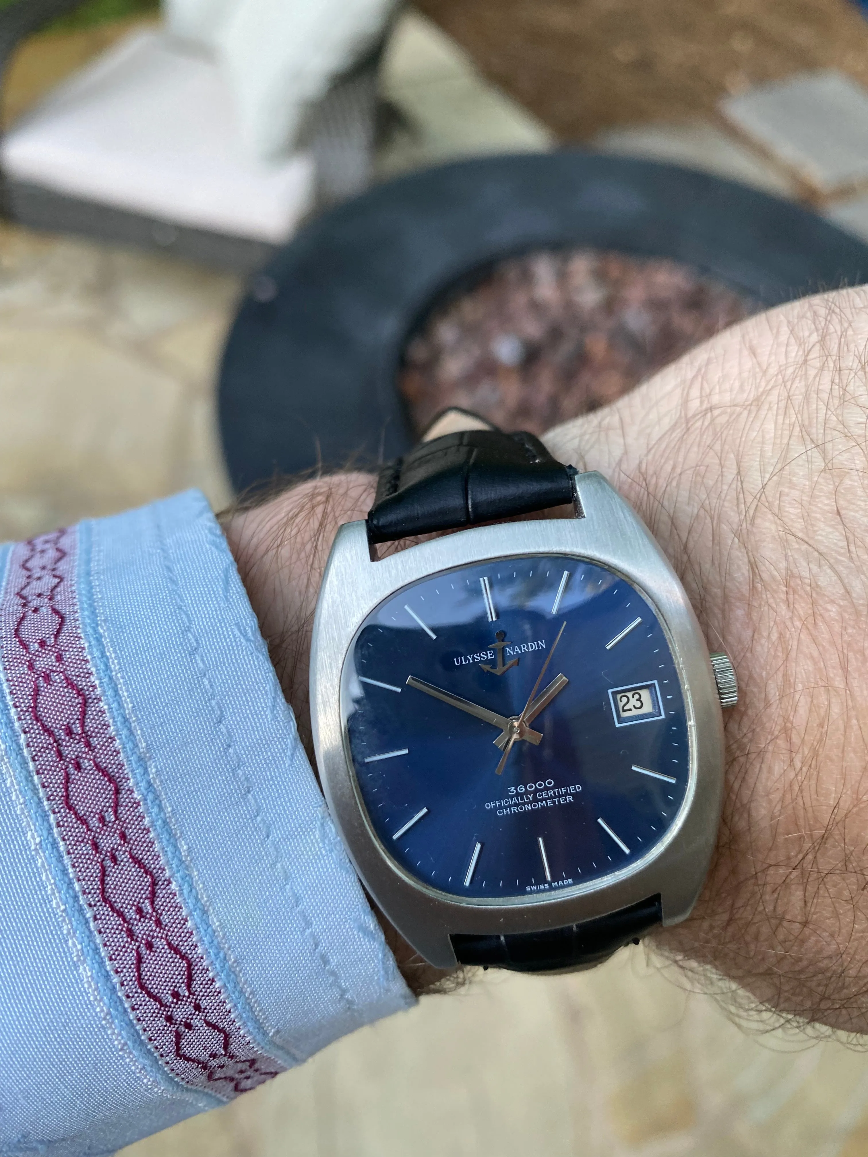 1960's Ulysse Nardin Vintage Mens 36,000 BPH High Frequency Watch, Stainless Steel - Officially Certified Chronometer