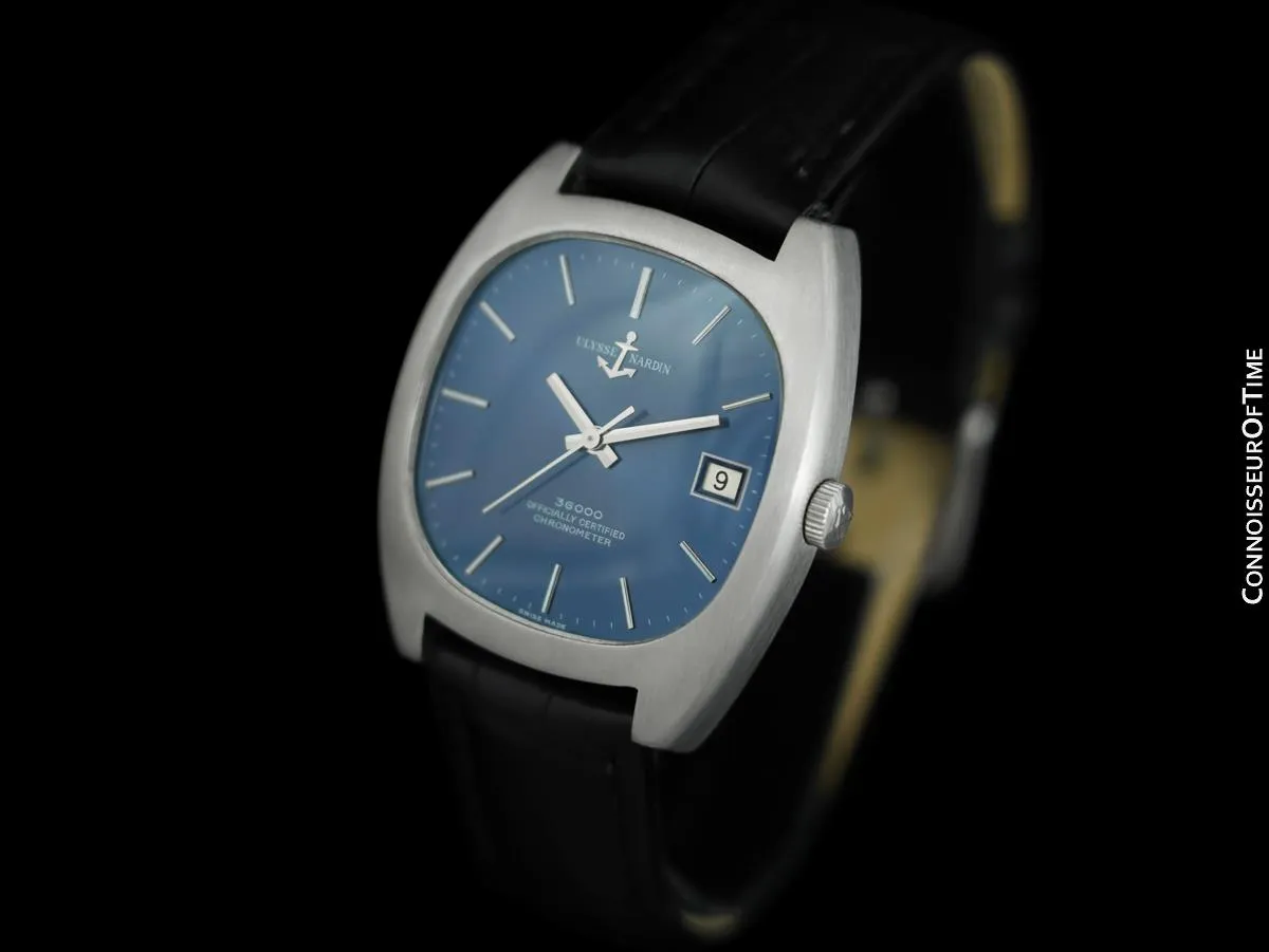 1960's Ulysse Nardin Vintage Mens 36,000 BPH High Frequency Watch, Stainless Steel - Officially Certified Chronometer